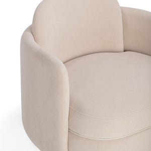 TOV Furniture Wolfie Velvet Swivel Chair - Modern Comfort with Sculptural Elegance for Any Room and Easy-Clean Fabric Blush TOV-S54471