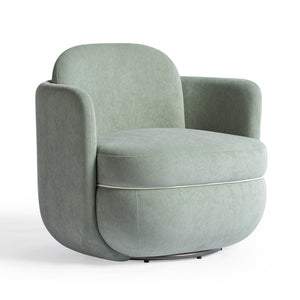 TOV Furniture Wolfie Velvet Swivel Chair - Modern Comfort with Sculptural Elegance for Any Room and Easy-Clean Fabric Mint Green TOV-S54472