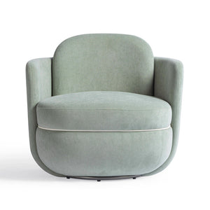 TOV Furniture Wolfie Velvet Swivel Chair - Modern Comfort with Sculptural Elegance for Any Room and Easy-Clean Fabric Mint Green TOV-S54472