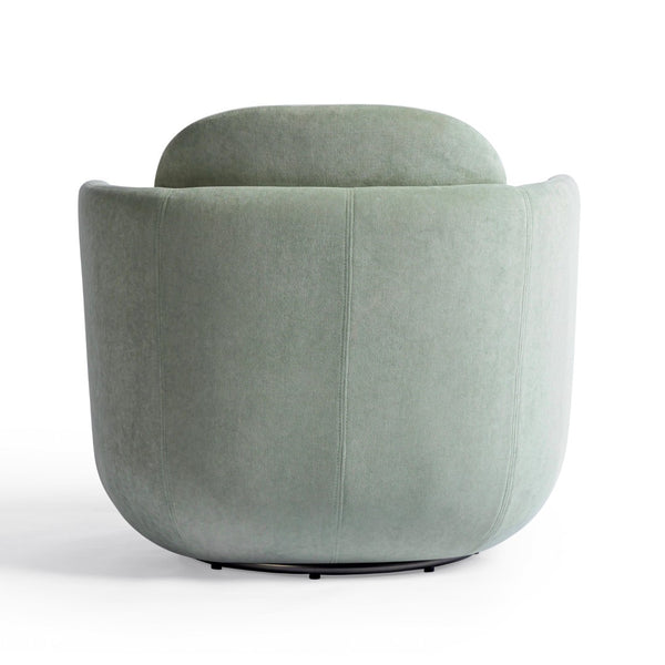 TOV Furniture Wolfie Velvet Swivel Chair - Modern Comfort with Sculptural Elegance for Any Room and Easy-Clean Fabric Mint Green TOV-S54472