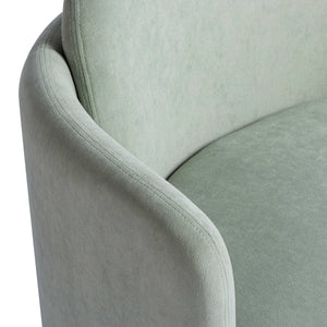TOV Furniture Wolfie Velvet Swivel Chair - Modern Comfort with Sculptural Elegance for Any Room and Easy-Clean Fabric Mint Green TOV-S54472