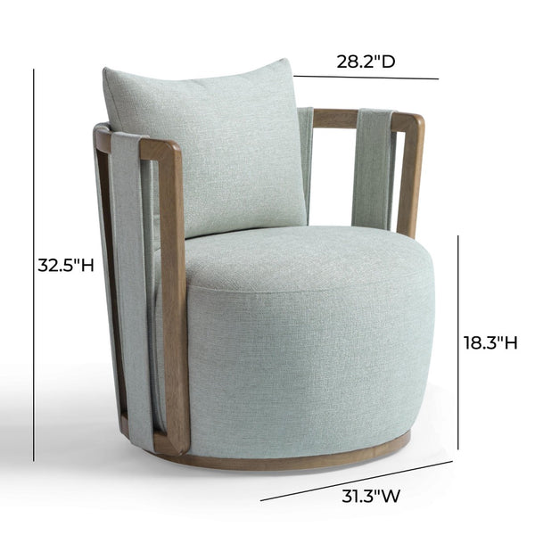 TOV Furniture Paolo Swivel Chair - Eco-Friendly Textured Weave Accent with Modern Design for Stylish Comfort TOV-S54481