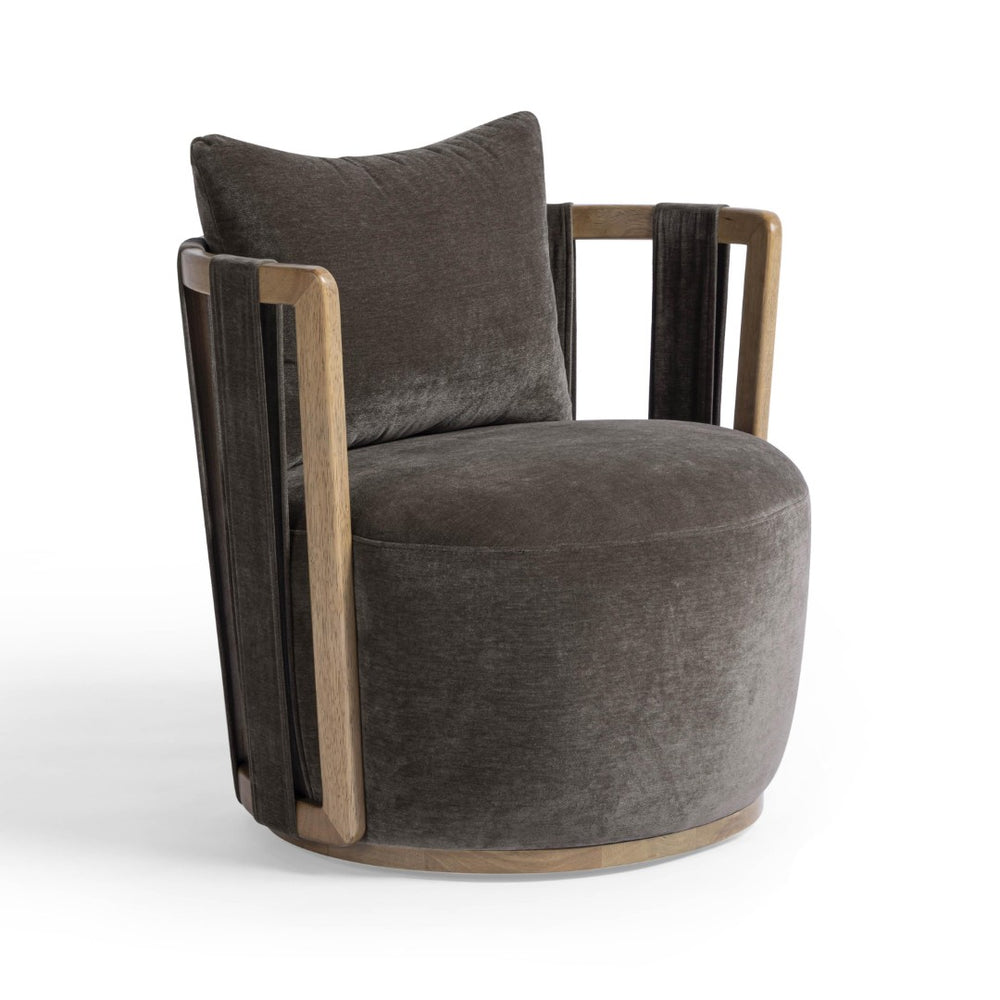 TOV Furniture Paolo Eco-Friendly Upcycled Fabric Swivel Chair - Stylish Comfort for Modern Living Spaces & Nooks TOV-S54482