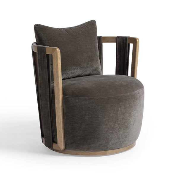 TOV Furniture Paolo Eco-Friendly Upcycled Fabric Swivel Chair - Stylish Comfort for Modern Living Spaces & Nooks TOV-S54482