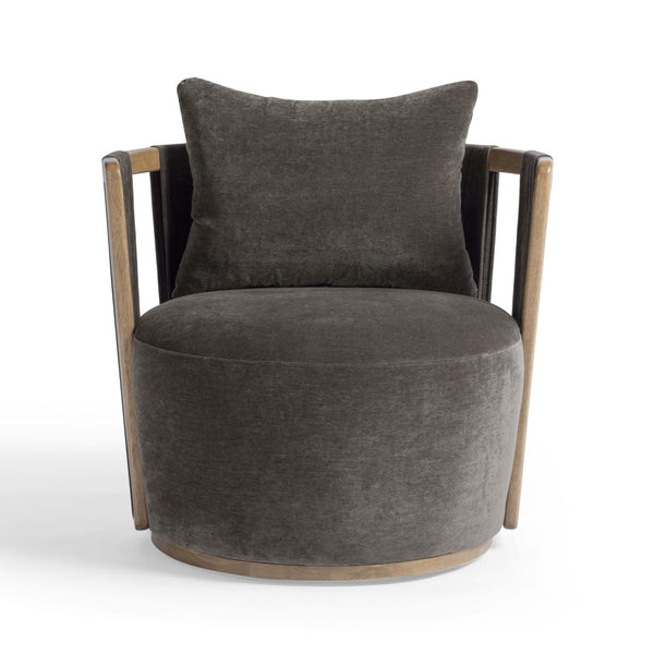 TOV Furniture Paolo Eco-Friendly Upcycled Fabric Swivel Chair - Stylish Comfort for Modern Living Spaces & Nooks TOV-S54482
