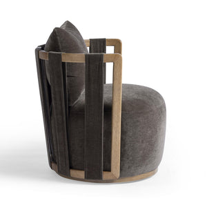 TOV Furniture Paolo Eco-Friendly Upcycled Fabric Swivel Chair - Stylish Comfort for Modern Living Spaces & Nooks TOV-S54482