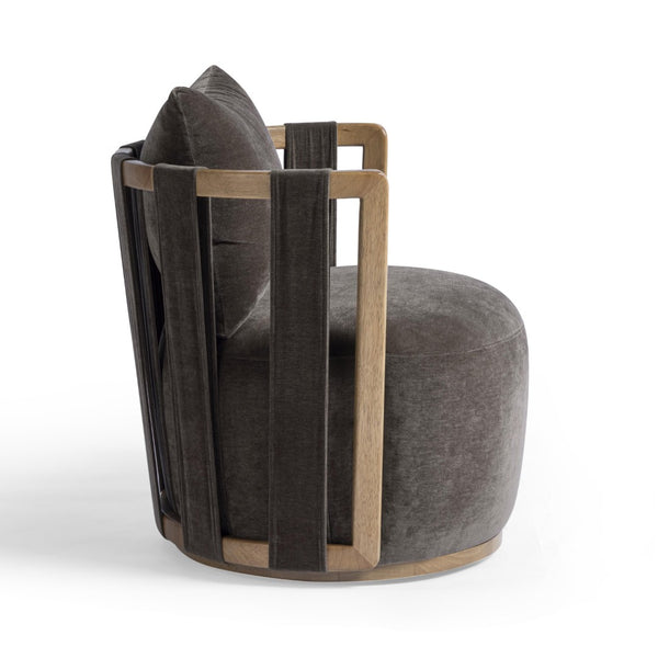 TOV Furniture Paolo Eco-Friendly Upcycled Fabric Swivel Chair - Stylish Comfort for Modern Living Spaces & Nooks TOV-S54482