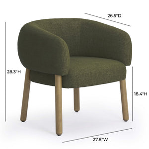 TOV Furniture Foxy Textured Performance Fabric Accent Chair - Modern Comfort for Living Rooms and Offices Today! Olive Green TOV-S54498