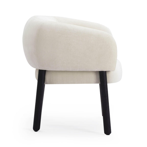TOV Furniture Foxy Cream Performance Accent Chair – Stylish Basketweave Chenille, Durable & Ready for Any Space TOV-S54499