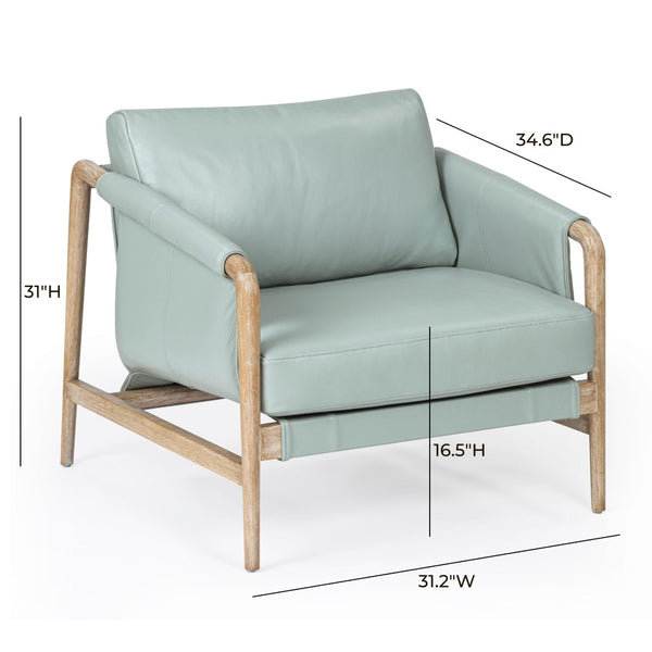 TOV Furniture Chakka Coastal-Inspired Leather Accent Chair | Handcrafted Luxury with Artisanal Comfort & Style TOV-S54504