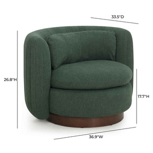 TOV Furniture Nura Swivel Accent Chair - Luxurious Chenille Comfort with 360-Degree Movement for Modern Spaces Forest Green TOV-S54555