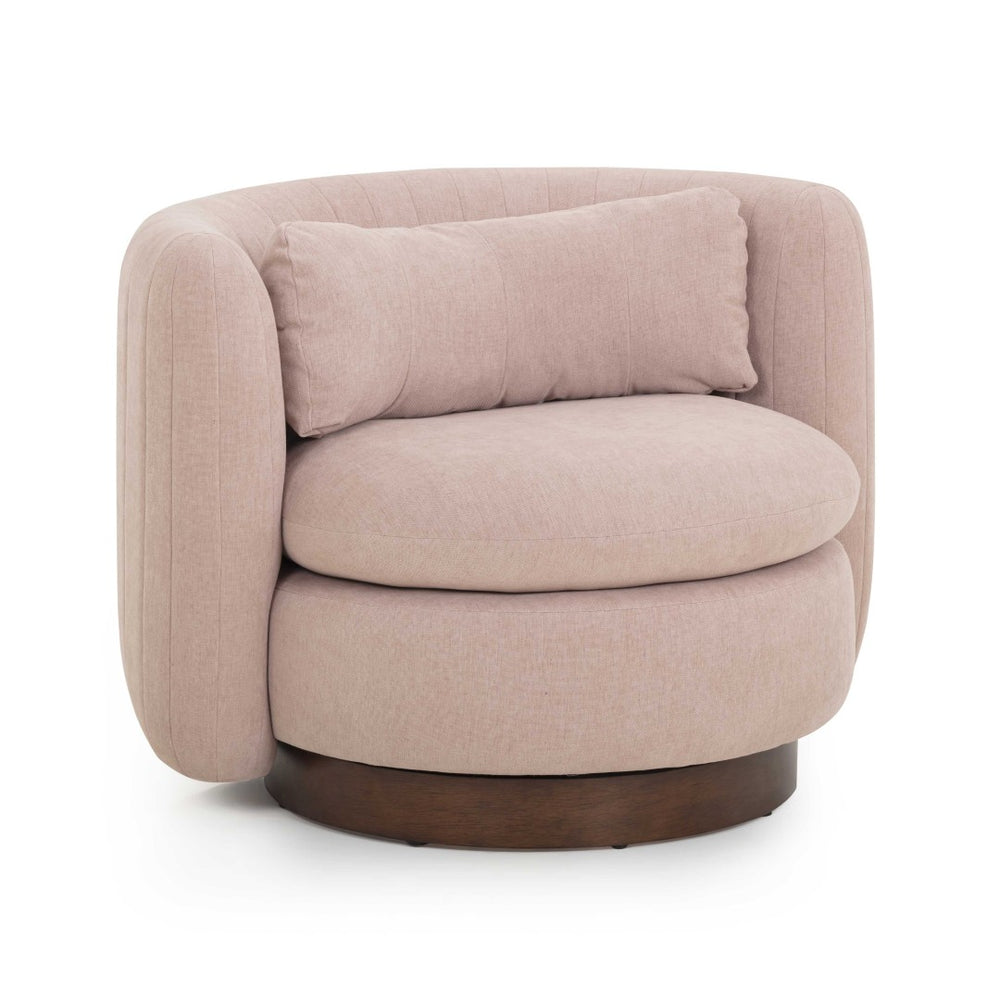 TOV Furniture Nura Swivel Accent Chair - Luxurious Chenille Comfort with 360-Degree Movement for Modern Spaces Pink TOV-S54556