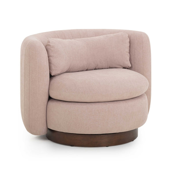 TOV Furniture Nura Swivel Accent Chair - Luxurious Chenille Comfort with 360-Degree Movement for Modern Spaces Pink TOV-S54556