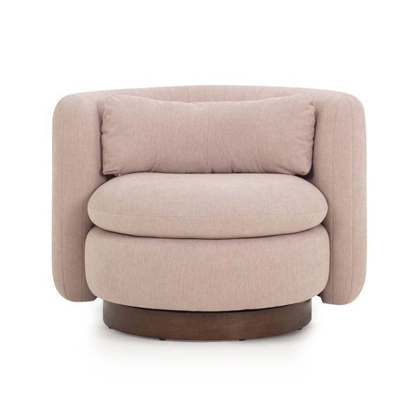 TOV Furniture Nura Swivel Accent Chair - Luxurious Chenille Comfort with 360-Degree Movement for Modern Spaces Pink TOV-S54556