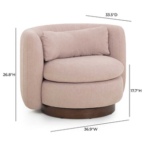 TOV Furniture Nura Swivel Accent Chair - Luxurious Chenille Comfort with 360-Degree Movement for Modern Spaces Pink TOV-S54556