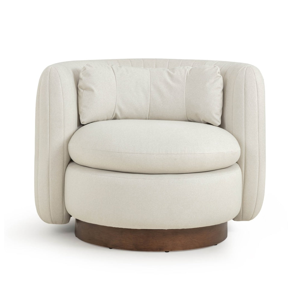 TOV Furniture Nura Cream Vegan Mohair Swivel Accent Chair - Plush Comfort, Modern Design for Any Living Space TOV-S54557
