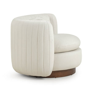 TOV Furniture Nura Cream Vegan Mohair Swivel Accent Chair - Plush Comfort, Modern Design for Any Living Space TOV-S54557