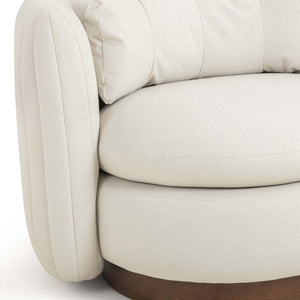 TOV Furniture Nura Cream Vegan Mohair Swivel Accent Chair - Plush Comfort, Modern Design for Any Living Space TOV-S54557