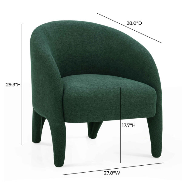 TOV Furniture Kris Accent Chair - Sculptural Comfort for Modern Living Spaces, Cozy Reading Nooks & Stylish Décor Forest Green TOV-S54558