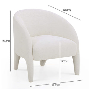 TOV Furniture Kris Accent Chair - Sculptural Comfort for Modern Living Spaces, Cozy Reading Nooks & Stylish Décor Cream TOV-S54559