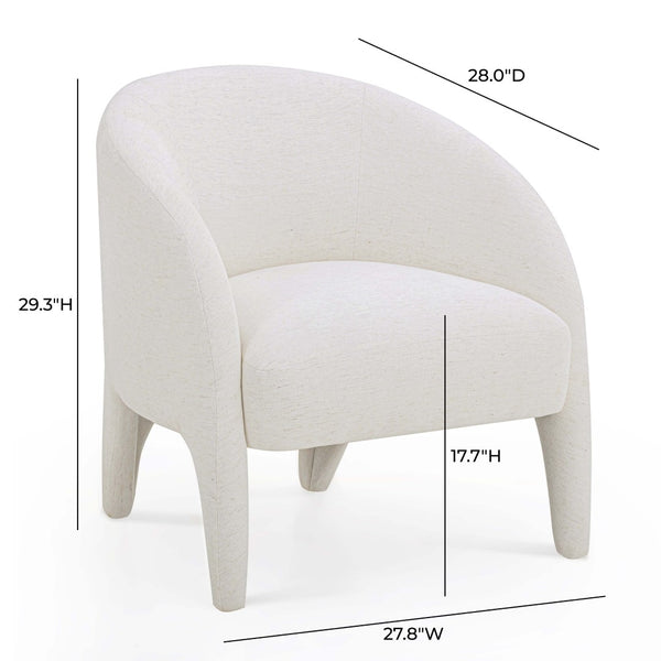 TOV Furniture Kris Accent Chair - Sculptural Comfort for Modern Living Spaces, Cozy Reading Nooks & Stylish Décor Cream TOV-S54559