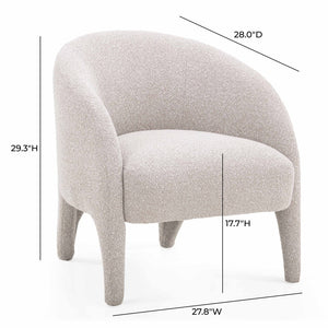 TOV Furniture Kris Warm Grey Boucle Accent Chair - Stylish Cocoon Seat for Living Rooms, Bedrooms & Reading Nooks TOV-S54560