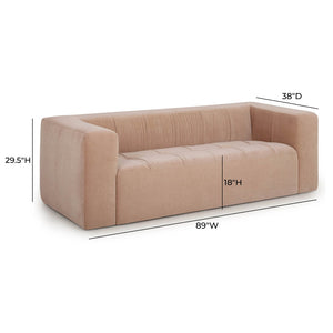 TOV Furniture Alder 89" Upcycled Chenille Sofa - Elegant, Eco-Friendly Design with Plush Comfort for Modern Living Rooms Peach TOV-S54563