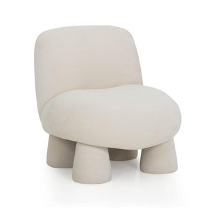 TOV Furniture Stomp Upcycled Chenille Accent Chair - Cozy, Stylish Seating with Sculptural Design for Any Room Cream TOV-S54569