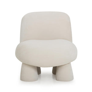 TOV Furniture Stomp Upcycled Chenille Accent Chair - Cozy, Stylish Seating with Sculptural Design for Any Room Cream TOV-S54569