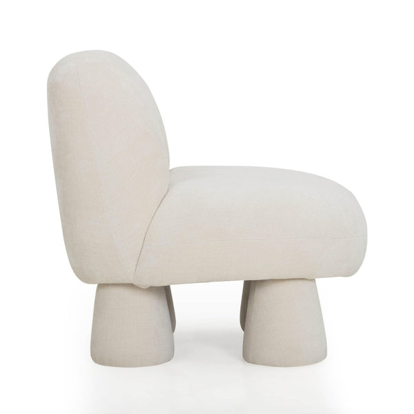 TOV Furniture Stomp Upcycled Chenille Accent Chair - Cozy, Stylish Seating with Sculptural Design for Any Room Cream TOV-S54569