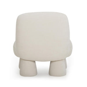 TOV Furniture Stomp Upcycled Chenille Accent Chair - Cozy, Stylish Seating with Sculptural Design for Any Room Cream TOV-S54569