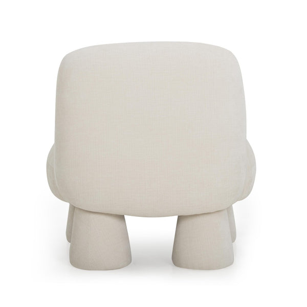 TOV Furniture Stomp Upcycled Chenille Accent Chair - Cozy, Stylish Seating with Sculptural Design for Any Room Cream TOV-S54569