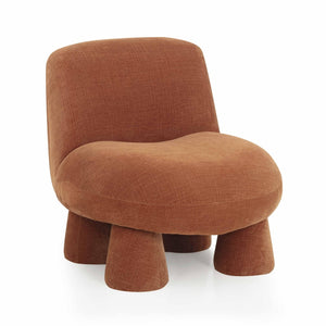 TOV Furniture Stomp Upcycled Chenille Accent Chair - Cozy, Stylish Seating with Sculptural Design for Any Room Rust TOV-S54570