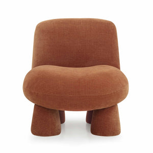 TOV Furniture Stomp Upcycled Chenille Accent Chair - Cozy, Stylish Seating with Sculptural Design for Any Room Rust TOV-S54570
