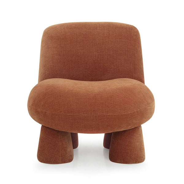 TOV Furniture Stomp Upcycled Chenille Accent Chair - Cozy, Stylish Seating with Sculptural Design for Any Room Rust TOV-S54570