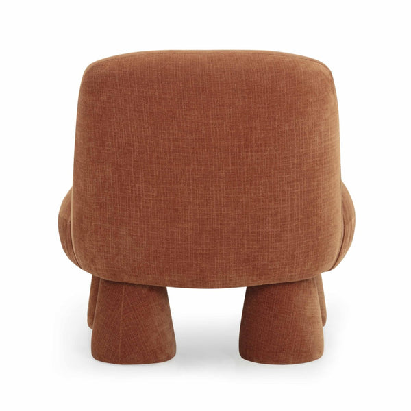 TOV Furniture Stomp Upcycled Chenille Accent Chair - Cozy, Stylish Seating with Sculptural Design for Any Room Rust TOV-S54570