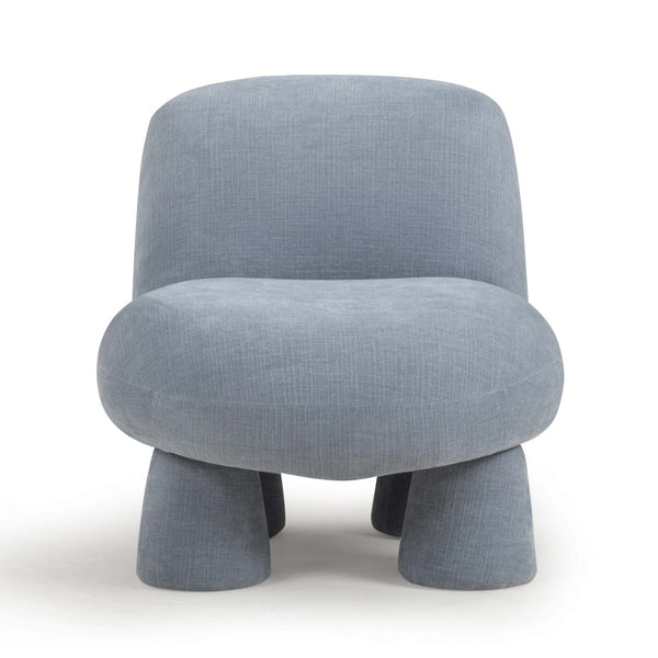 TOV Furniture Stomp Upcycled Chenille Accent Chair - Cozy, Stylish Seating with Sculptural Design for Any Room Blue TOV-S54572
