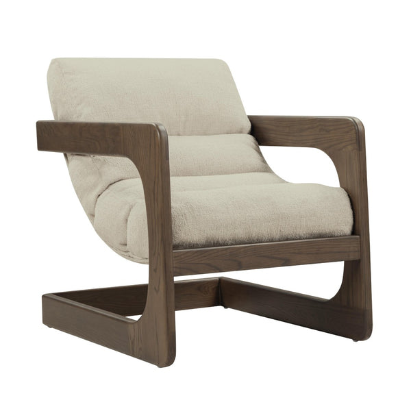 TOV Furniture Palma Textured Weave Accent Chair - Retro Cantilever Design for Stylish Comfort in Any Space Cream TOV-S54582