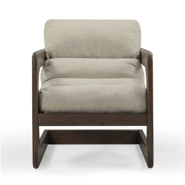TOV Furniture Palma Textured Weave Accent Chair - Retro Cantilever Design for Stylish Comfort in Any Space Cream TOV-S54582