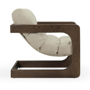 TOV Furniture Palma Textured Weave Accent Chair - Retro Cantilever Design for Stylish Comfort in Any Space Cream TOV-S54582