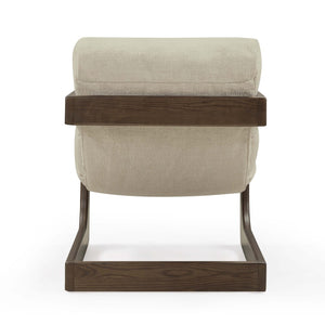 TOV Furniture Palma Textured Weave Accent Chair - Retro Cantilever Design for Stylish Comfort in Any Space Cream TOV-S54582