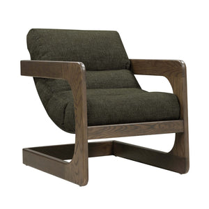 TOV Furniture Palma Textured Weave Accent Chair - Retro Cantilever Design for Stylish Comfort in Any Space Forest Green TOV-S54583