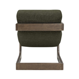 TOV Furniture Palma Textured Weave Accent Chair - Retro Cantilever Design for Stylish Comfort in Any Space Forest Green TOV-S54583