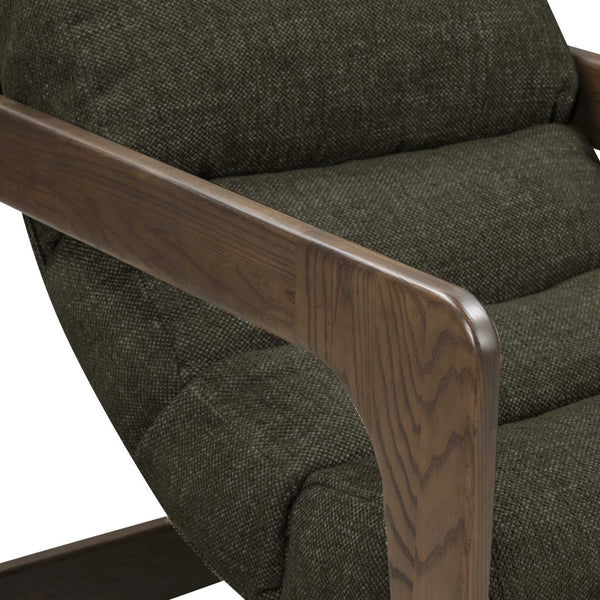 TOV Furniture Palma Textured Weave Accent Chair - Retro Cantilever Design for Stylish Comfort in Any Space Forest Green TOV-S54583