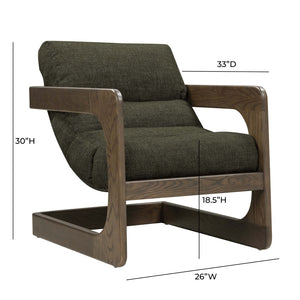 TOV Furniture Palma Textured Weave Accent Chair - Retro Cantilever Design for Stylish Comfort in Any Space Forest Green TOV-S54583