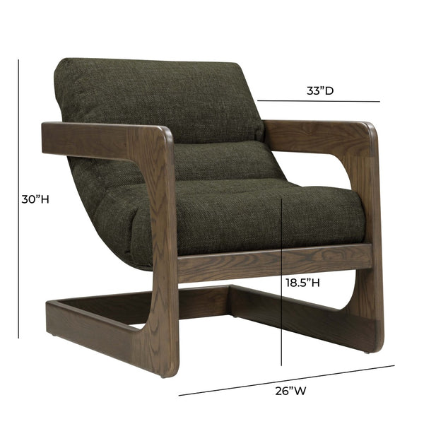 TOV Furniture Palma Textured Weave Accent Chair - Retro Cantilever Design for Stylish Comfort in Any Space Forest Green TOV-S54583