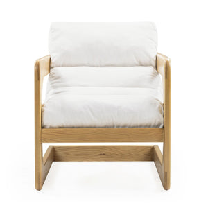 TOV Furniture Palma Upcycled Fabric Accent Chair - Stylish Retro Comfort with Durable, Eco-Friendly Design Cream TOV-S54584