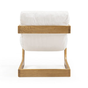 TOV Furniture Palma Upcycled Fabric Accent Chair - Stylish Retro Comfort with Durable, Eco-Friendly Design Cream TOV-S54584