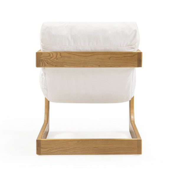 TOV Furniture Palma Upcycled Fabric Accent Chair - Stylish Retro Comfort with Durable, Eco-Friendly Design Cream TOV-S54584