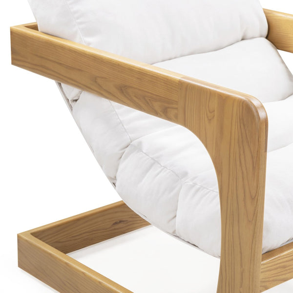 TOV Furniture Palma Upcycled Fabric Accent Chair - Stylish Retro Comfort with Durable, Eco-Friendly Design Cream TOV-S54584